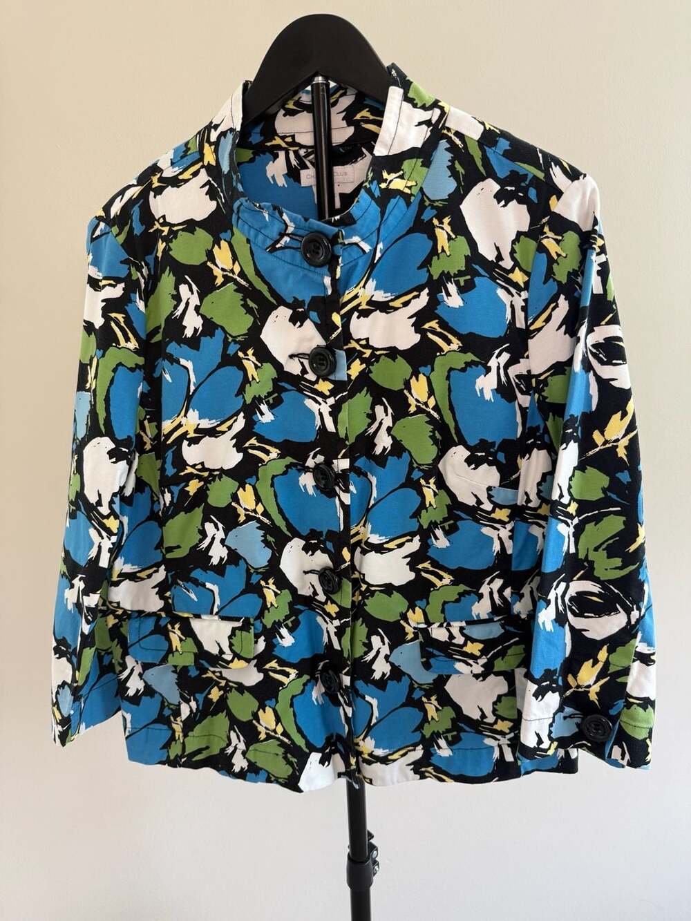 Vintage Charter Club‎ Women's Abstract Floral Print Chino Jacket, Large
